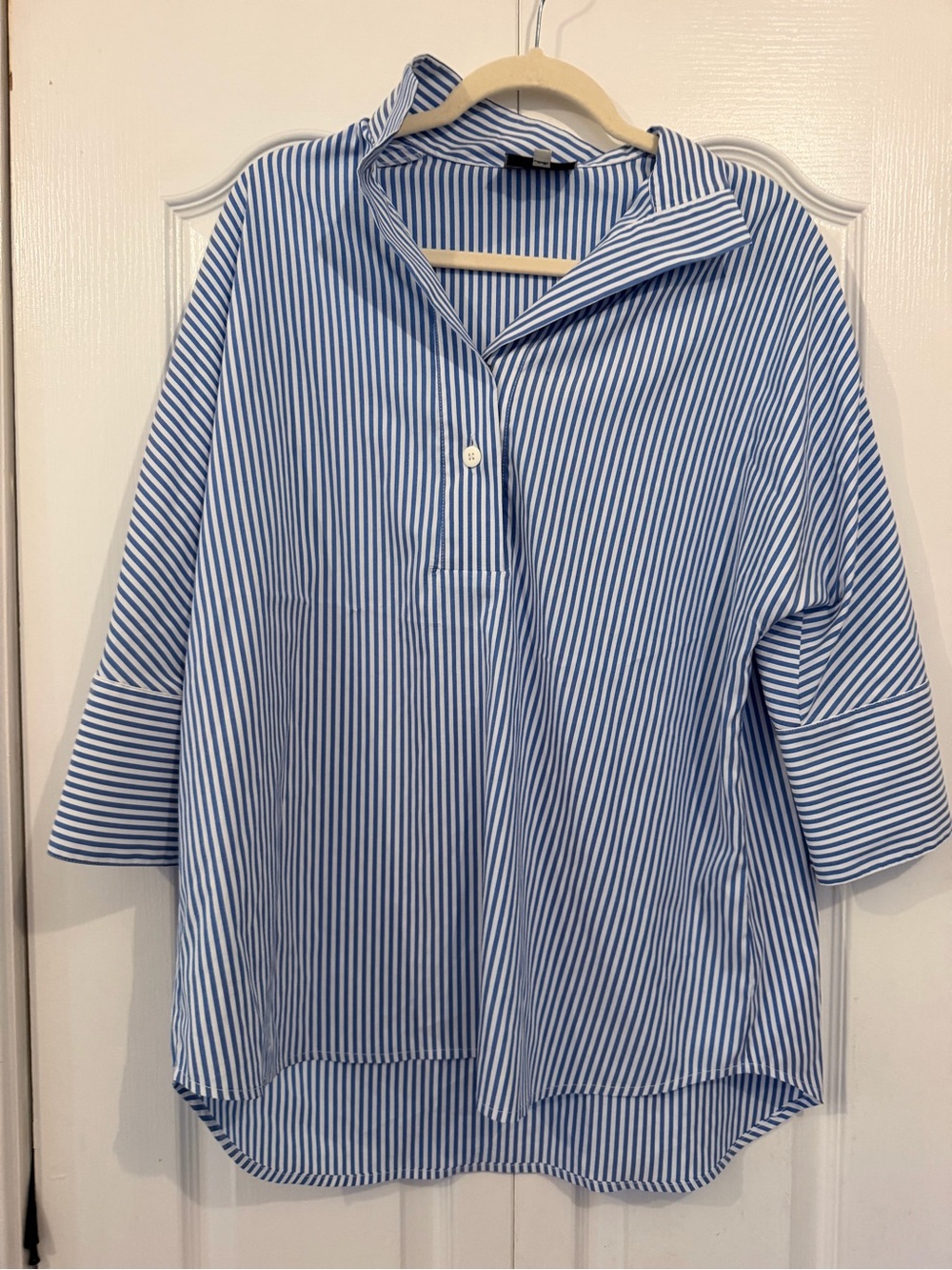 TUCKERNUCK Blue Stripe Willow Blouse Sz XS